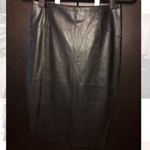 Zara black leather pencil skirt